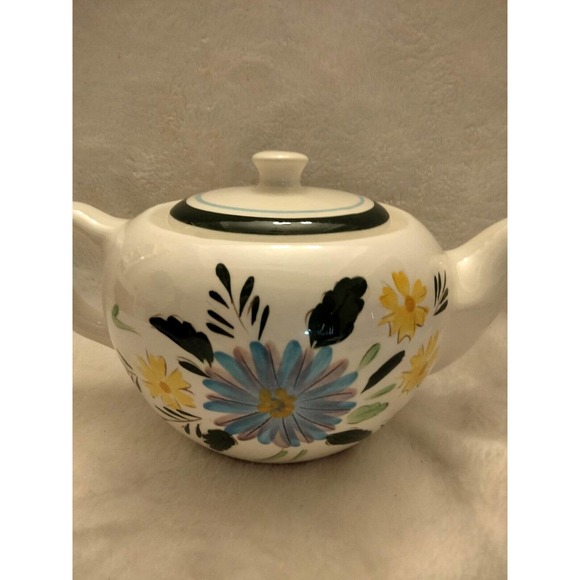 Vintage Stangl Hand Painted Floral Teapot Denmark - Picture 2 of 11